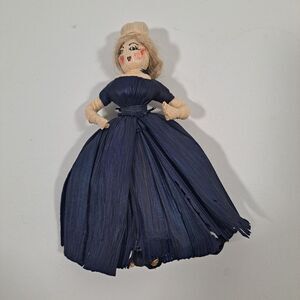 Cornhusk Blue Fashion Doll Blonde Painted Face